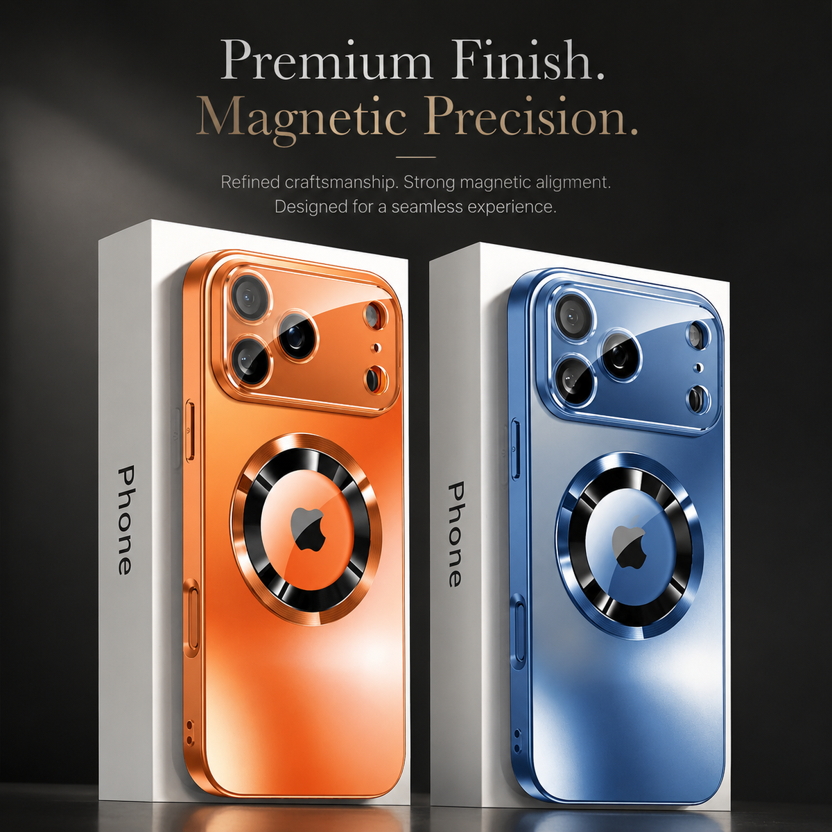 Premium iPhone Case MagSafe Titanium Metallic Matte Magnetic Glass Lens Protection PC TPU Shockproof Slim Anti Scratch Protective Back Cover Case Design