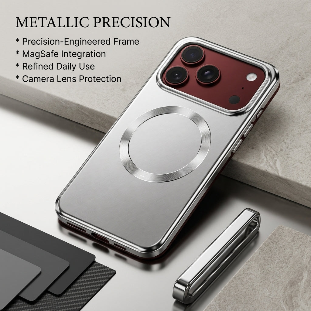 Premium iPhone Case MagSafe Touch Pen Plating Hinge Protection Tempered Glass Screen Magnetic PC TPU Shockproof Foldable Protective Cover Case