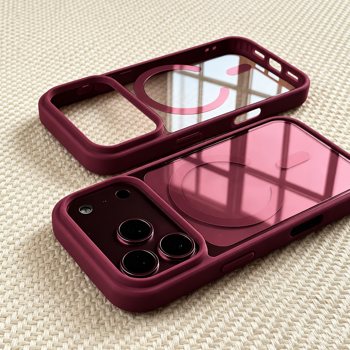 Premium iPhone Case MagSafe Transparent Acrylic Magnetic Wireless Charging Clear Slim Shockproof Anti Scratch Protective Back Bumper Cover Case Design