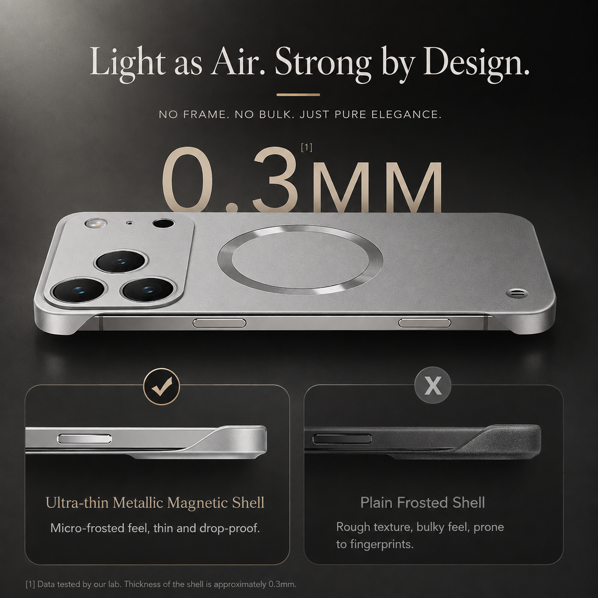 Premium iPhone Case MagSafe Ultra Thin Matte Frameless Magnetic PC TPU Slim Lightweight Shockproof Anti Scratch Protective Cover Case Design