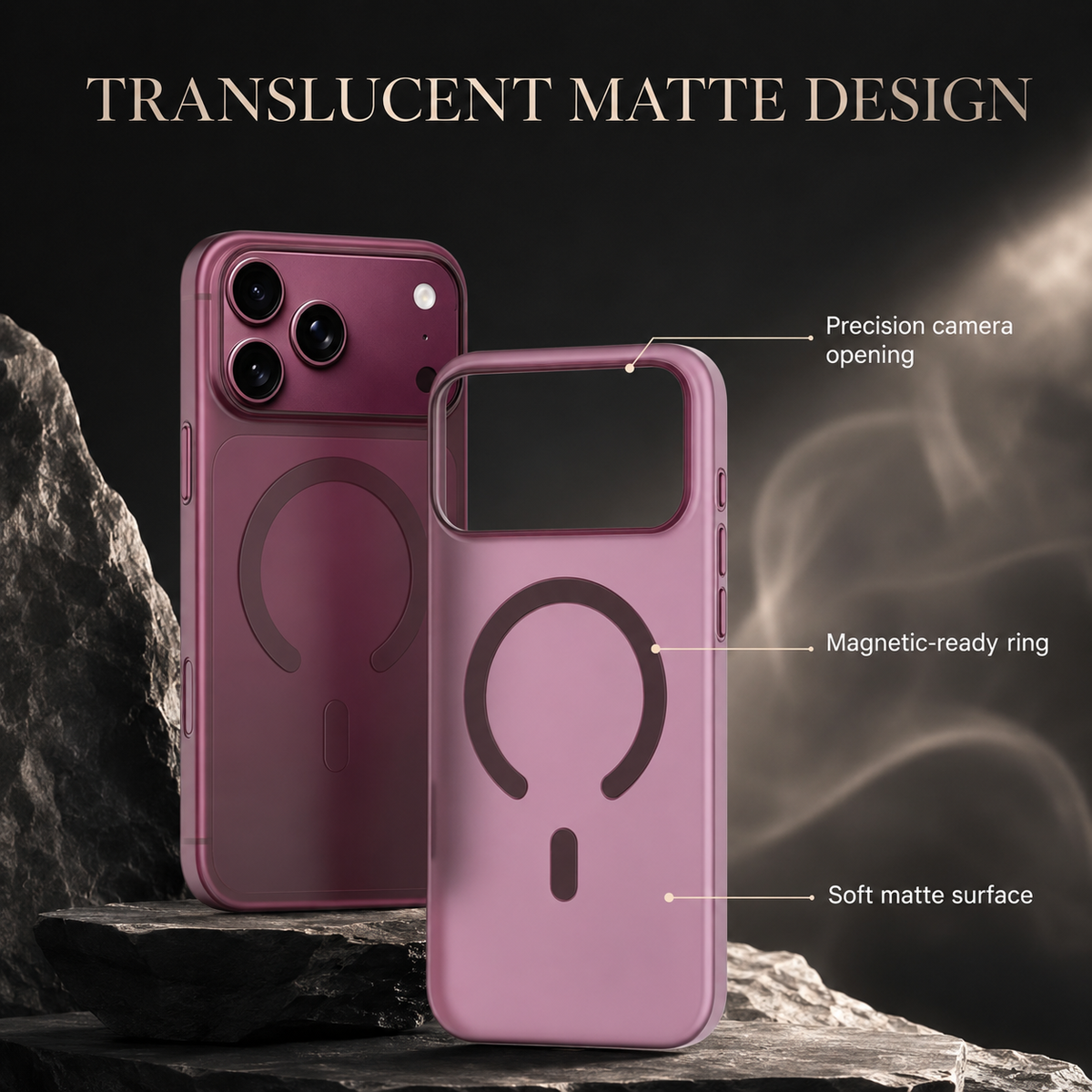 Premium iPhone Case MagSafe Ultra Thin Matte Translucent Clear Hard PC Magnetic Anti Fingerprint Shockproof Slim Protective Bumper Cover Case Design