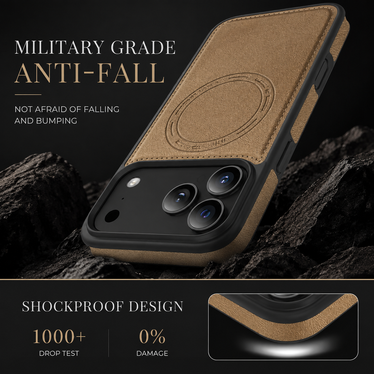 Premium iPhone Case MagSafe Wallet PU Leather RFID Card Holder Magnetic Shockproof Protective Cover Anti Scratch Anti Fingerprint Non Slip Secure Storage