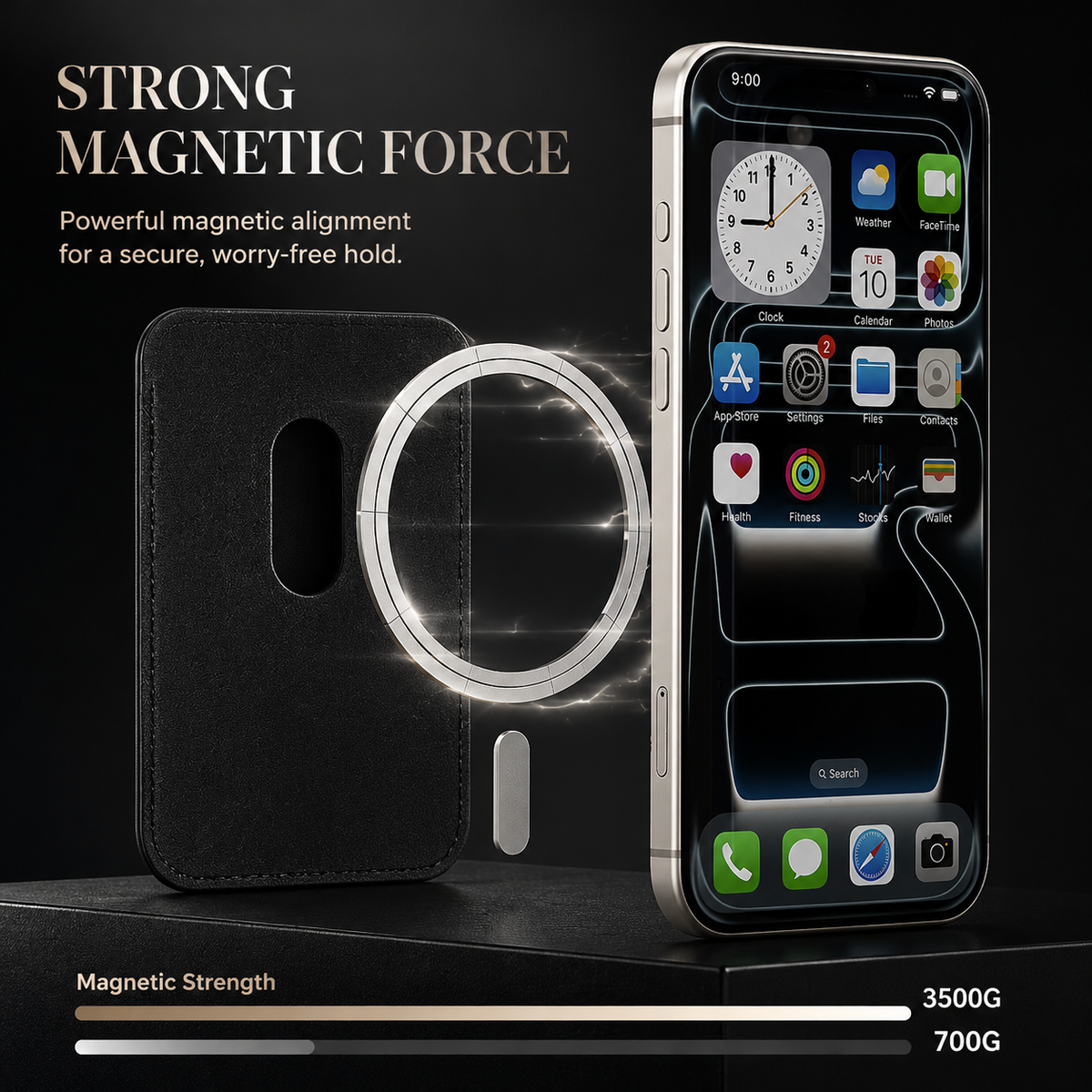 Premium iPhone Case MagSafe Wallet PU Leather RFID Card Holder Magnetic Shockproof Protective Cover Anti Scratch Anti Fingerprint Non Slip Secure Storage