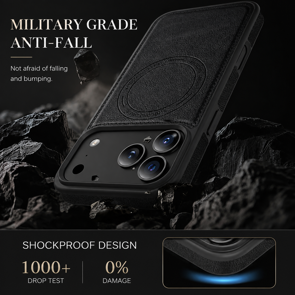 Premium iPhone Case MagSafe Wallet PU Leather RFID Card Holder Magnetic Shockproof Protective Cover Anti Scratch Anti Fingerprint Non Slip Secure Storage