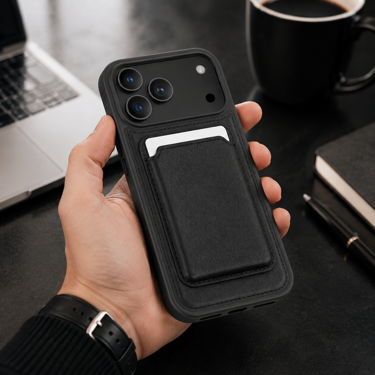 Premium iPhone Case MagSafe Wallet PU Leather RFID Card Holder Magnetic Shockproof Protective Cover Anti Scratch Anti Fingerprint Non Slip Secure Storage