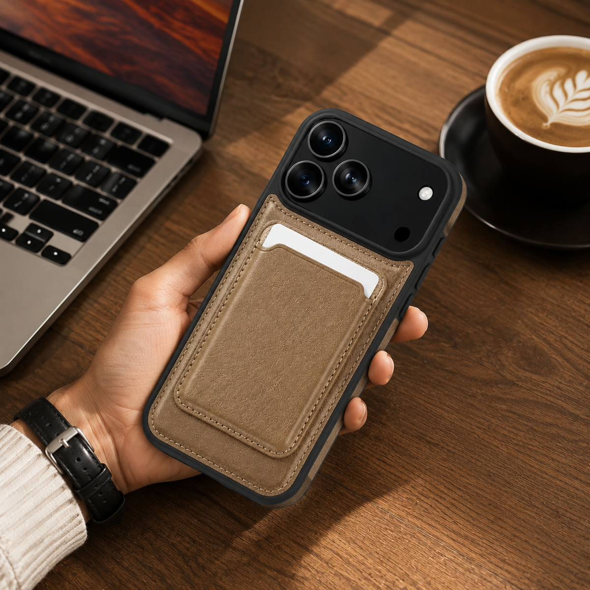 Premium iPhone Case MagSafe Wallet PU Leather RFID Card Holder Magnetic Shockproof Protective Cover Anti Scratch Anti Fingerprint Non Slip Secure Storage
