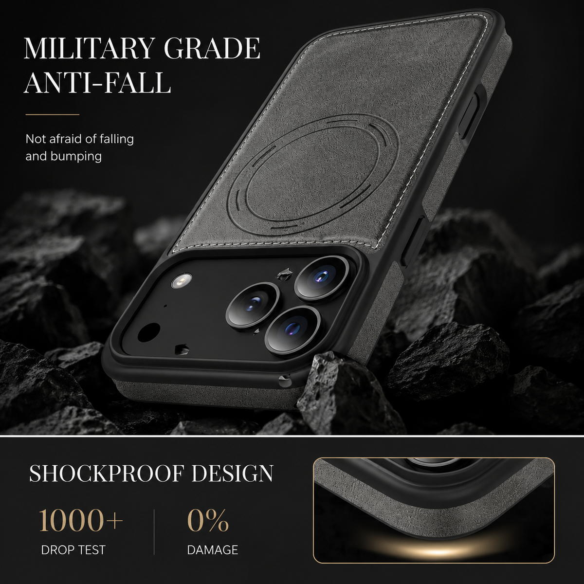Premium iPhone Case MagSafe Wallet PU Leather RFID Card Holder Magnetic Shockproof Protective Cover Anti Scratch Anti Fingerprint Non Slip Secure Storage