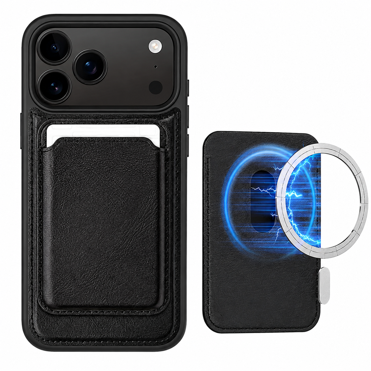 Premium iPhone Case MagSafe Wallet PU Leather RFID Card Holder Magnetic Shockproof Protective Cover Anti Scratch Anti Fingerprint Non Slip Secure Storage