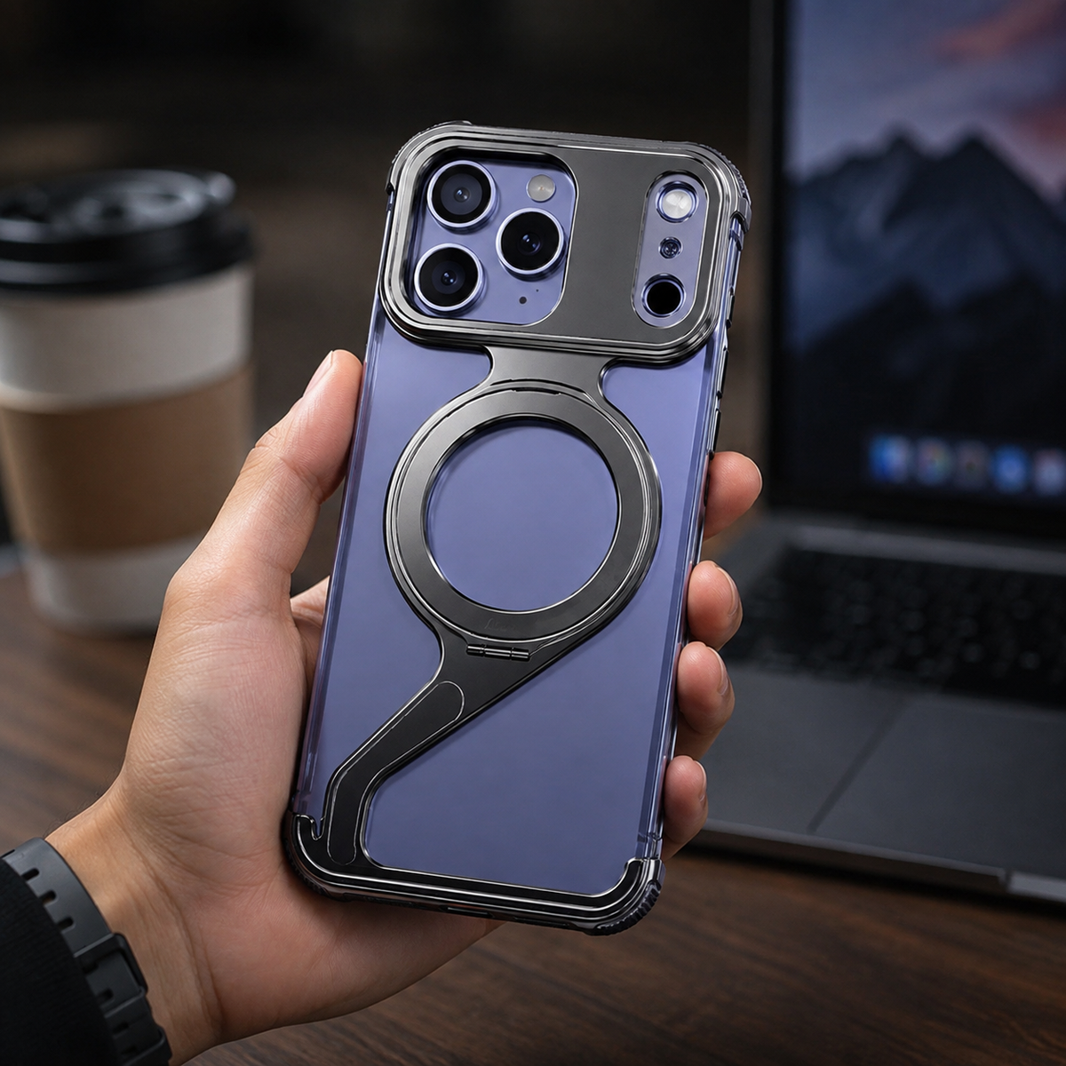 Premium iPhone Case MagSafe Z Shape Aluminum Alloy Frameless Magnetic Shockproof Protective Bumper Anti Scratch Slim Lightweight Metal Open Back Design