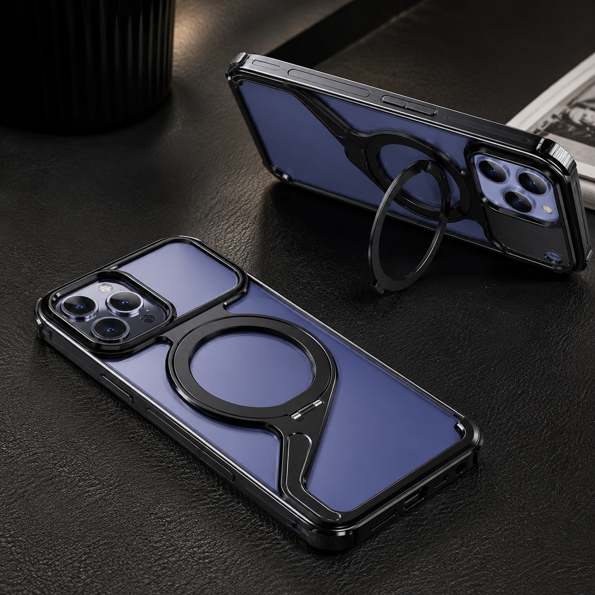 Premium iPhone Case MagSafe Z Shape Aluminum Alloy Frameless Magnetic Shockproof Protective Bumper Anti Scratch Slim Lightweight Metal Open Back Design