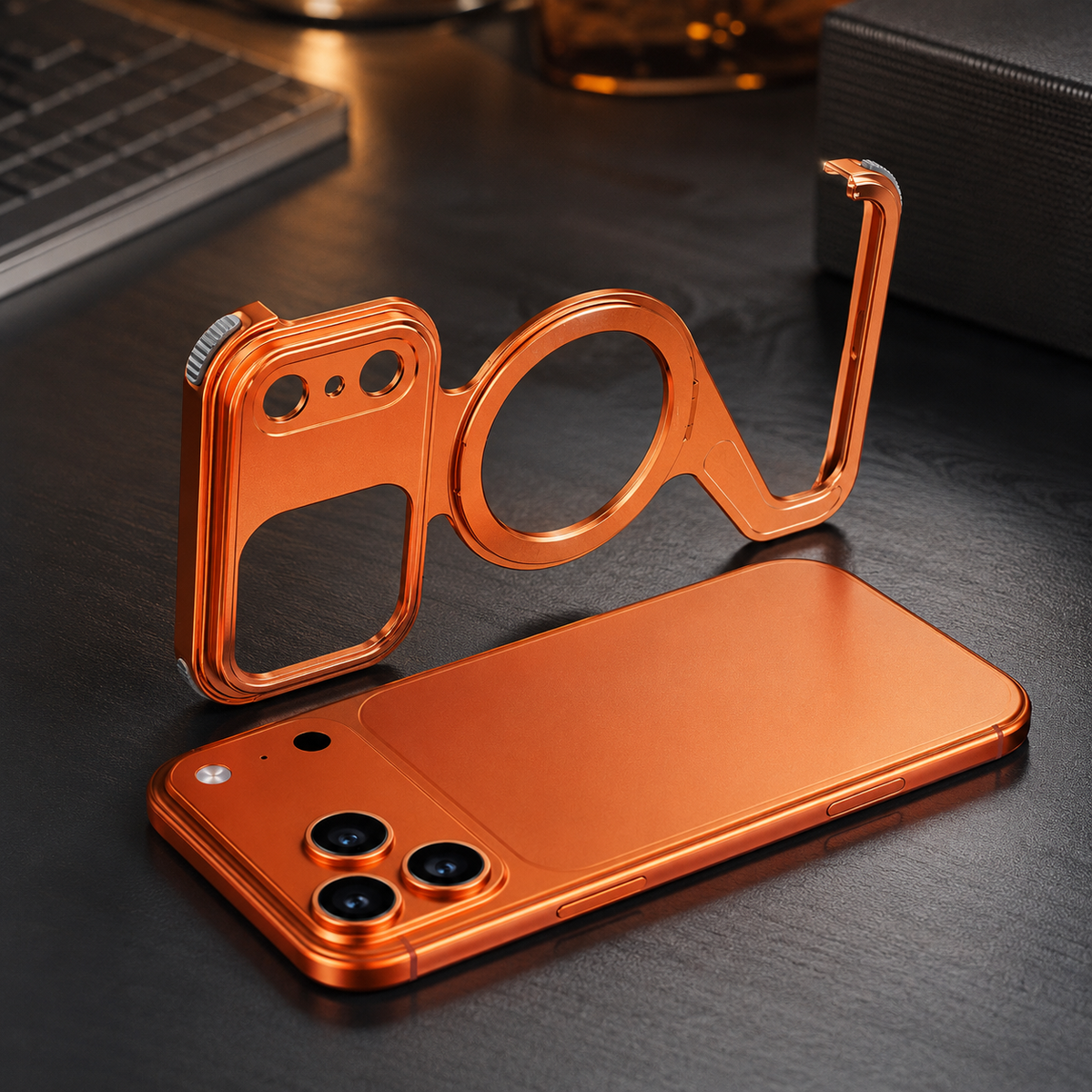 Premium iPhone Case MagSafe Z Shape Aluminum Alloy Frameless Magnetic Shockproof Protective Bumper Anti Scratch Slim Lightweight Metal Open Back Design