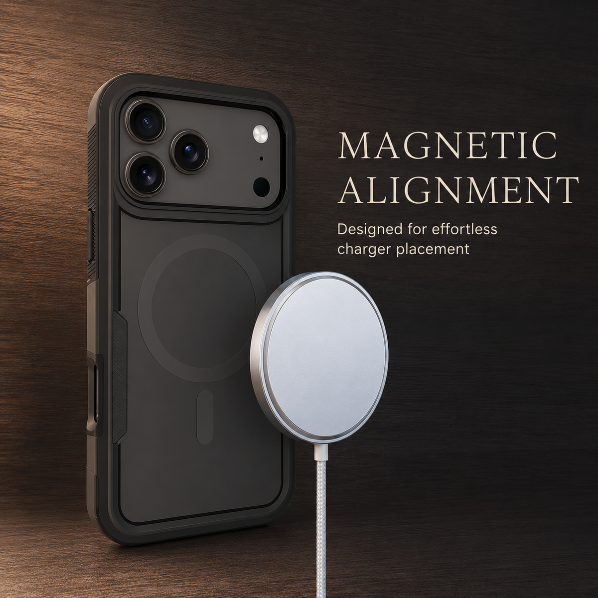 Premium iPhone Case Magnetic 2 in 1 Heavy Duty Armor Shockproof PC TPU Protective Cover Matte Reinforced Bumper Slim Rugged Charging Case