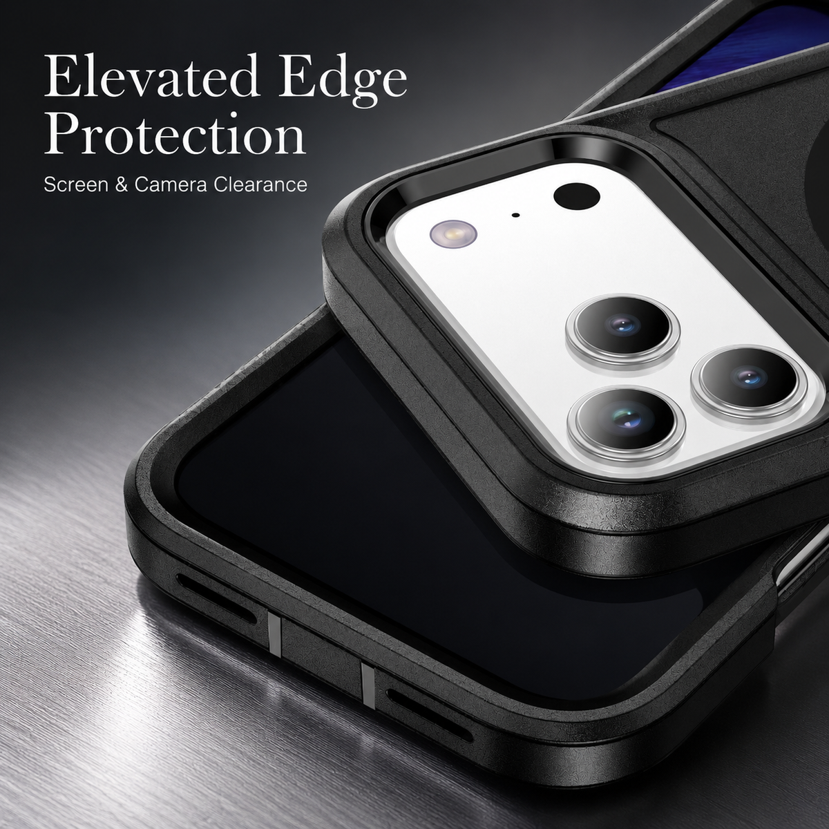 Premium iPhone Case Magnetic 3 in 1 Heavy Duty Armor Shockproof PC TPU Protective Cover Anti Drop Reinforced Bumper Rugged Wireless Charging Case