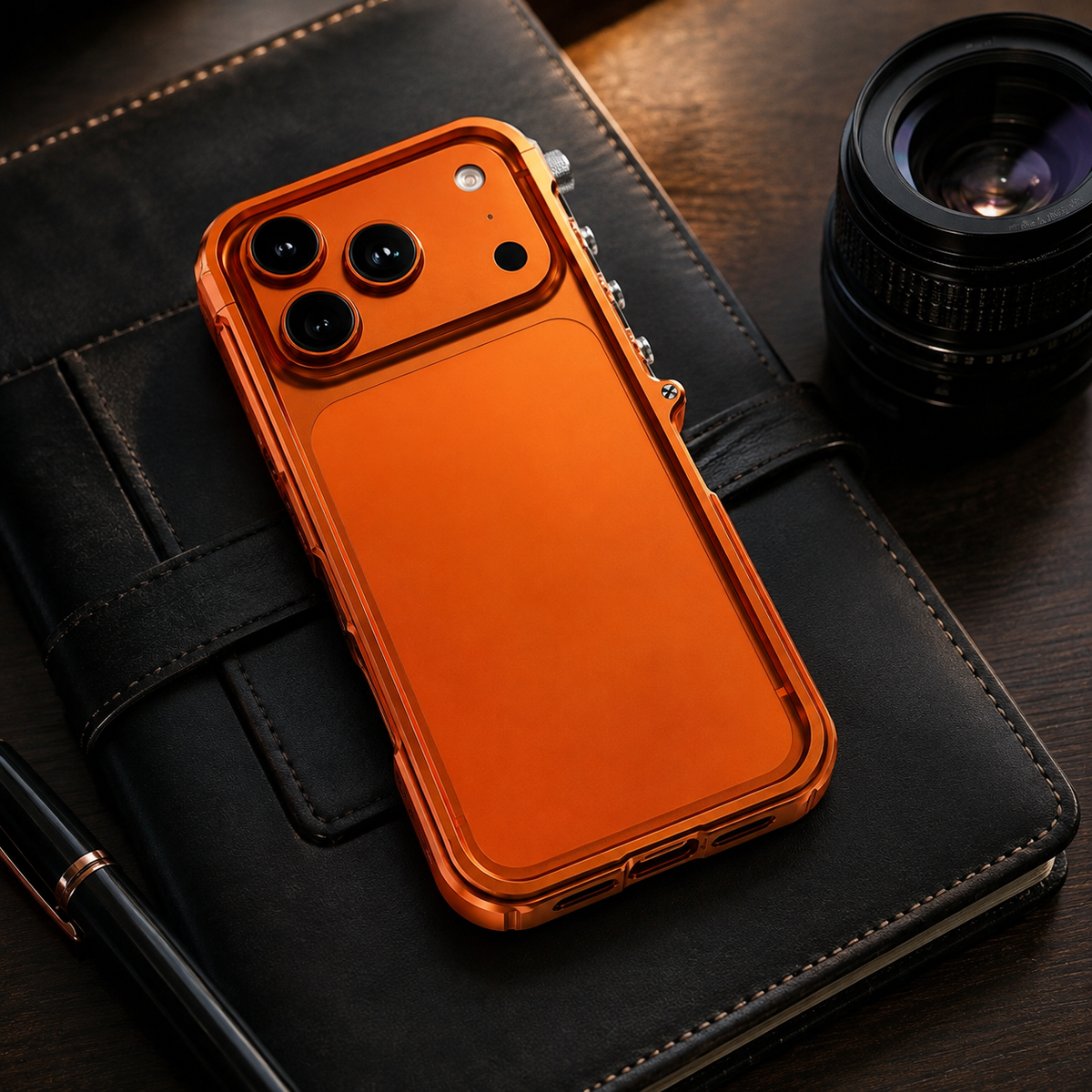 Premium iPhone Case Magnetic Aluminum Alloy Armor Shockproof Protective Cover Reinforced Metal Frame Anti Scratch Non Slip Glitter Heat Resistant Rugged Slim