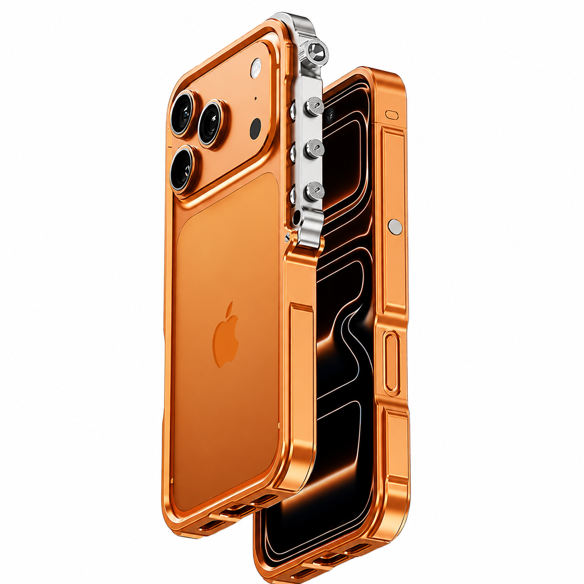 Premium iPhone Case Magnetic Aluminum Alloy Armor Shockproof Protective Cover Reinforced Metal Frame Anti Scratch Non Slip Glitter Heat Resistant Rugged Slim