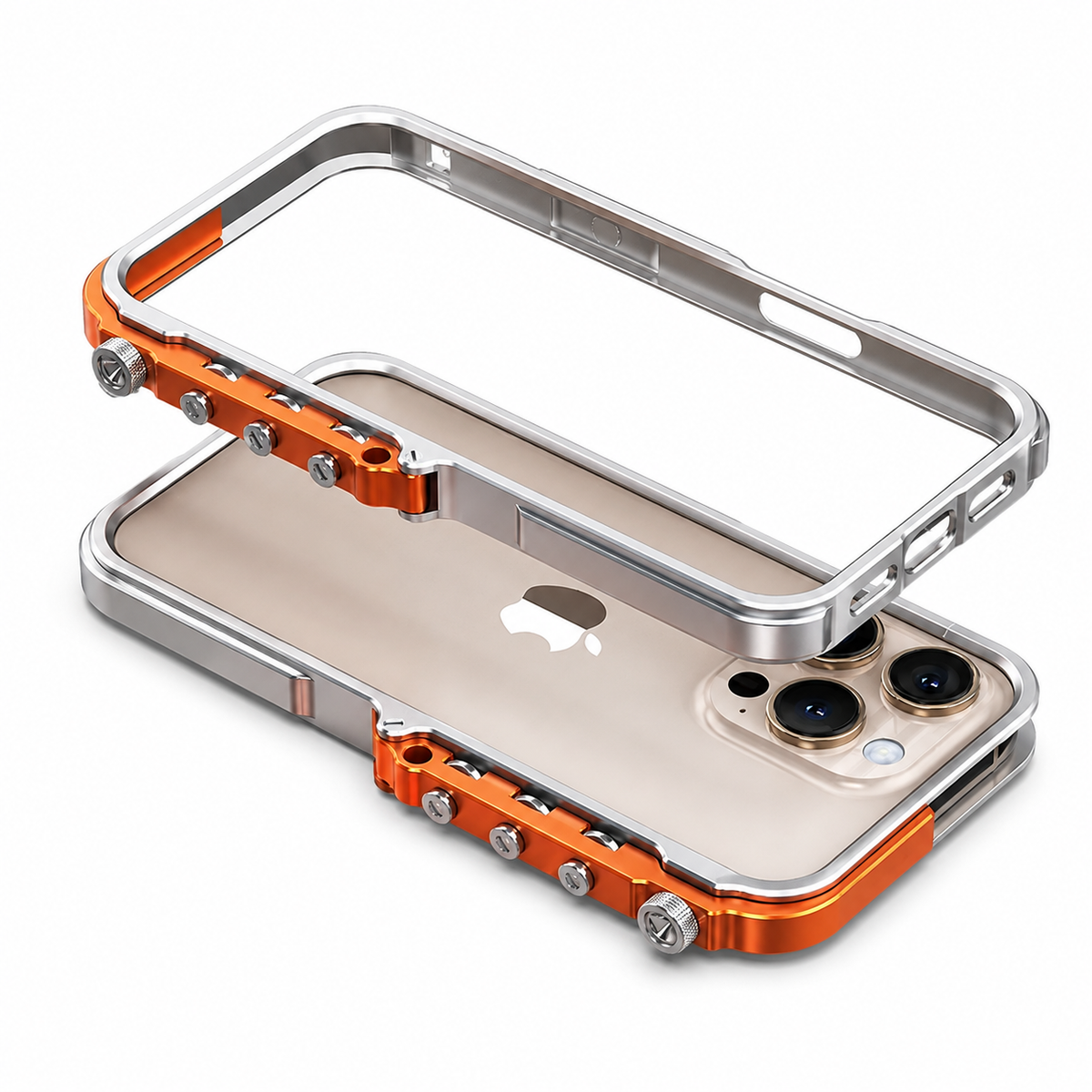 Premium iPhone Case Magnetic Aluminum Alloy Armor Shockproof Protective Cover Reinforced Metal Frame Anti Scratch Non Slip Glitter Heat Resistant Rugged Slim