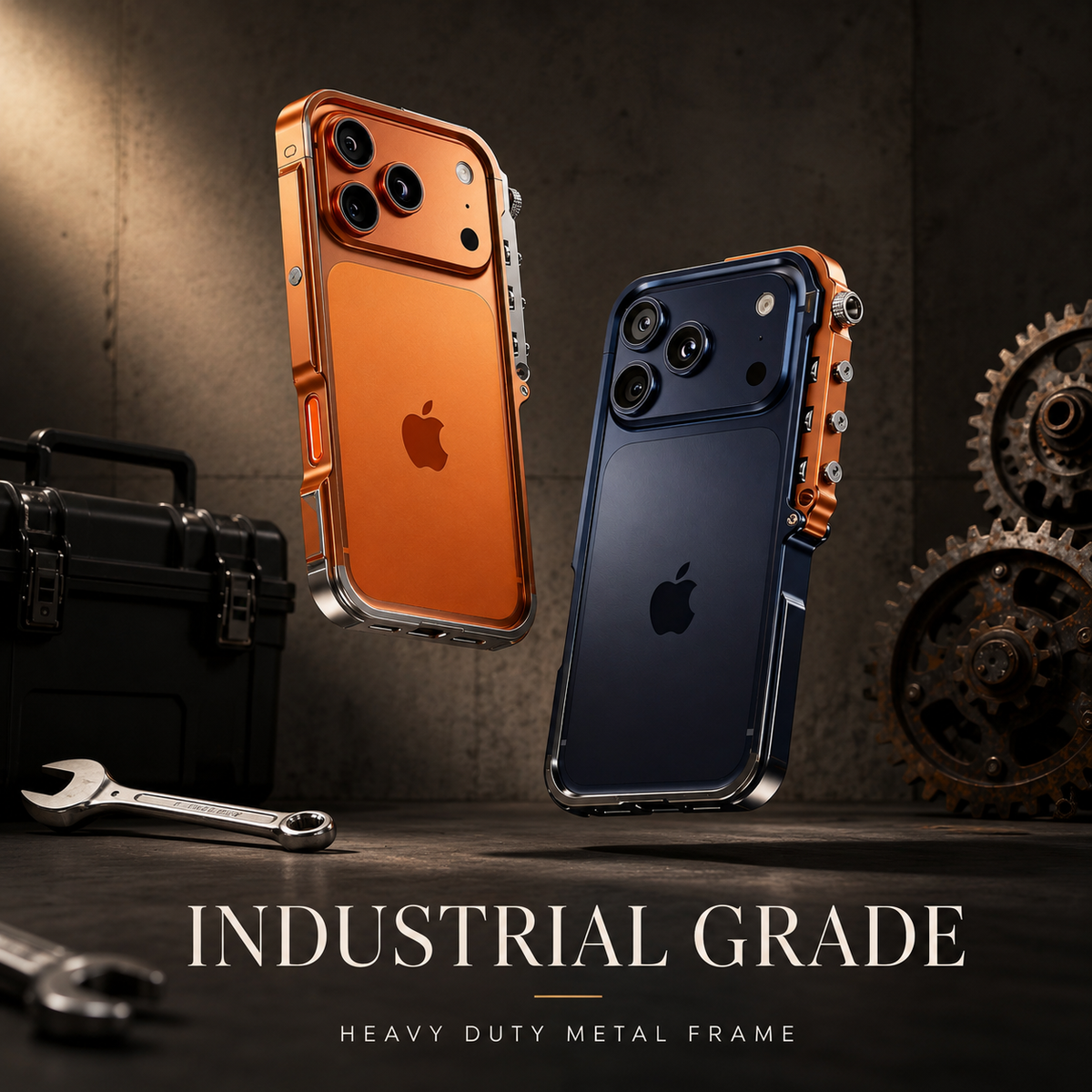 Premium iPhone Case Magnetic Aluminum Alloy Armor Shockproof Protective Cover Reinforced Metal Frame Anti Scratch Non Slip Glitter Heat Resistant Rugged Slim