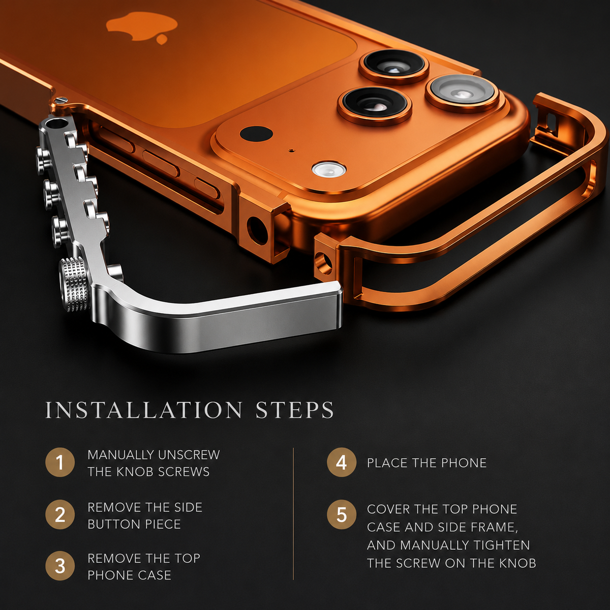 Premium iPhone Case Magnetic Aluminum Alloy Armor Shockproof Protective Cover Reinforced Metal Frame Anti Scratch Non Slip Glitter Heat Resistant Rugged Slim