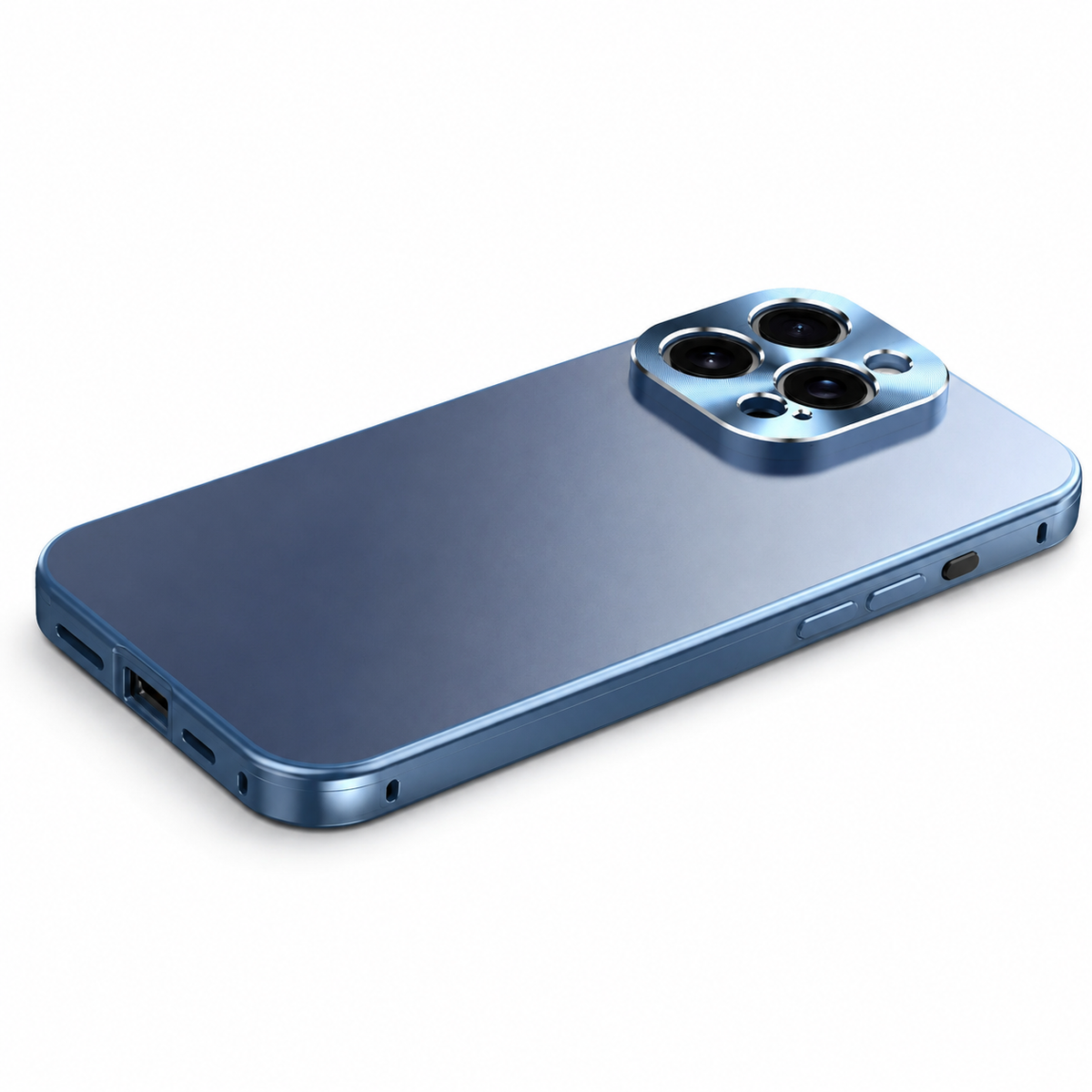 Premium iPhone Case Magnetic Aluminum Frame Shockproof Protective Cover Full Camera Lens Protection Slim Metal Design Wireless Charging Compatible