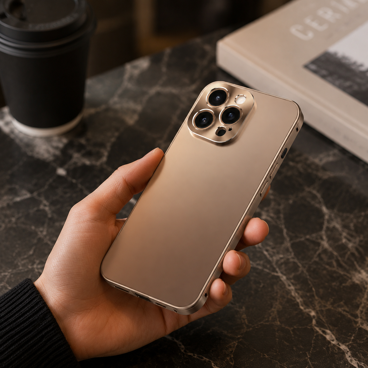 Premium iPhone Case Magnetic Aluminum Frame Shockproof Protective Cover Full Camera Lens Protection Slim Metal Design Wireless Charging Compatible