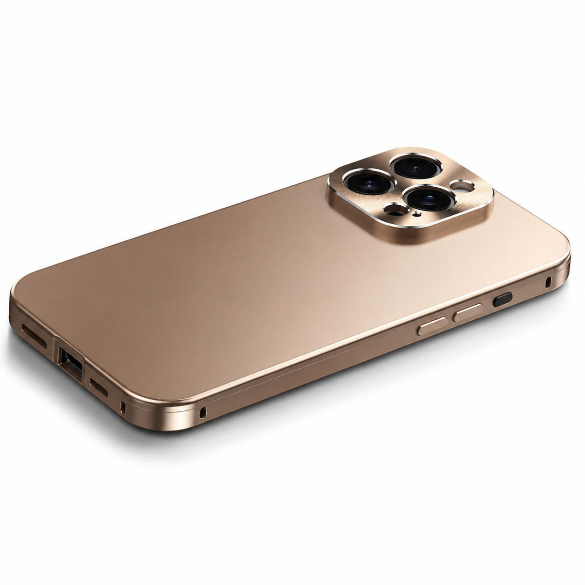 Premium iPhone Case Magnetic Aluminum Frame Shockproof Protective Cover Full Camera Lens Protection Slim Metal Design Wireless Charging Compatible