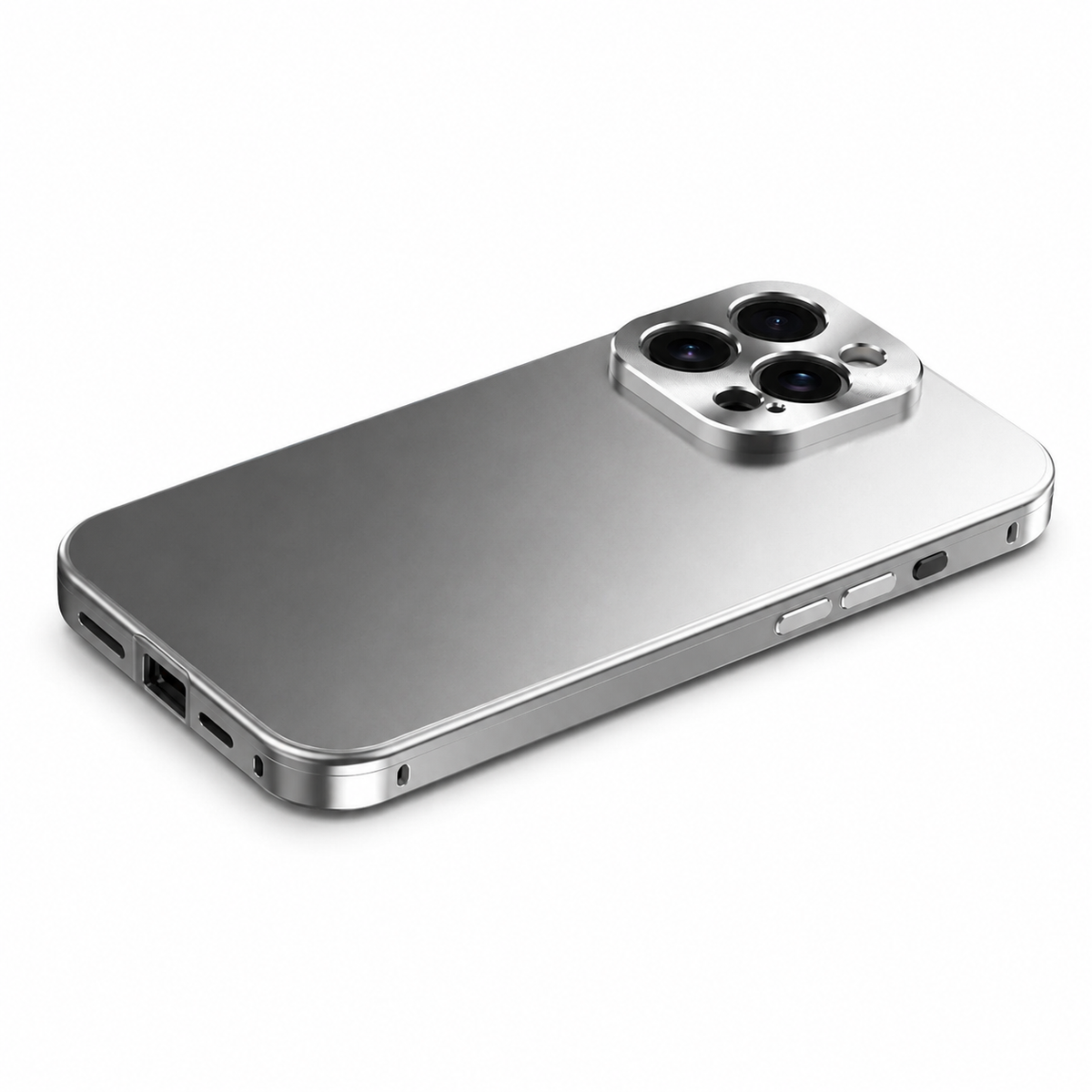 Premium iPhone Case Magnetic Aluminum Frame Shockproof Protective Cover Full Camera Lens Protection Slim Metal Design Wireless Charging Compatible