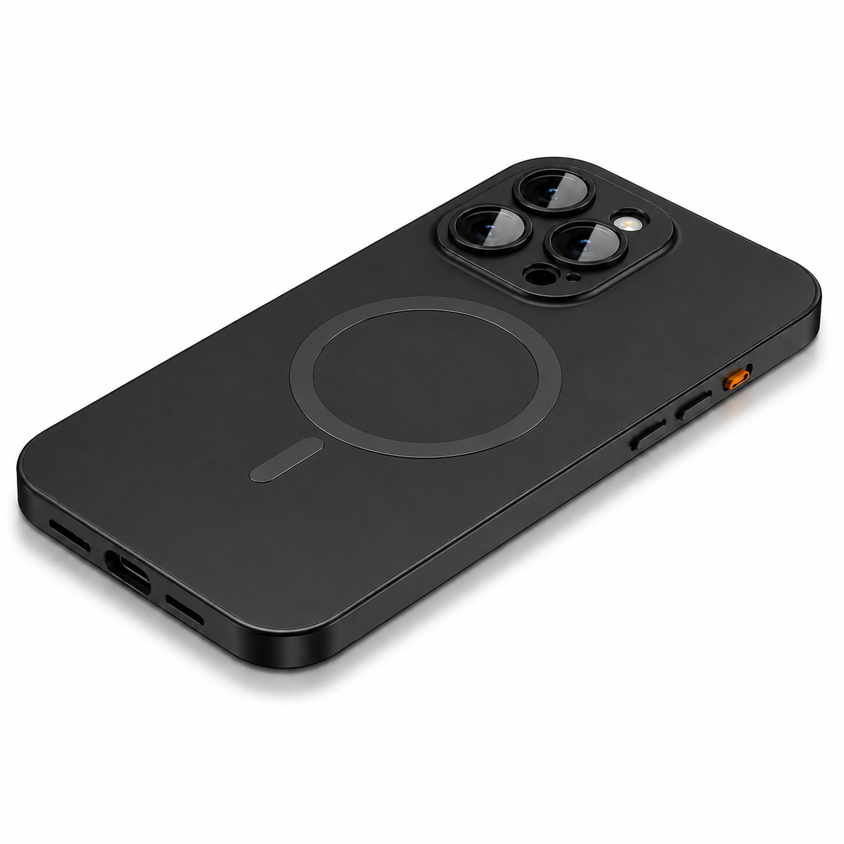 Premium iPhone Case Magnetic Aluminum Metal Frame Cover Hard PC Back MagSafe Shockproof Matte Anti Fingerprint Camera Lens Protection Slim Design