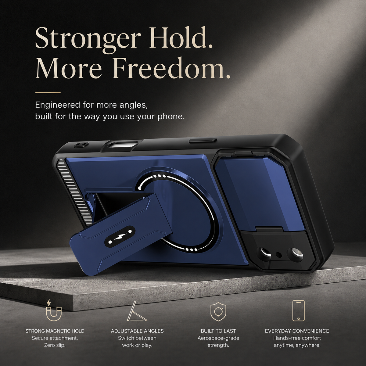 Premium iPhone Case Magnetic Carbon Fiber Leather Kickstand Camera Lens Protector Stand Holder Shockproof Slim Protective Cover
