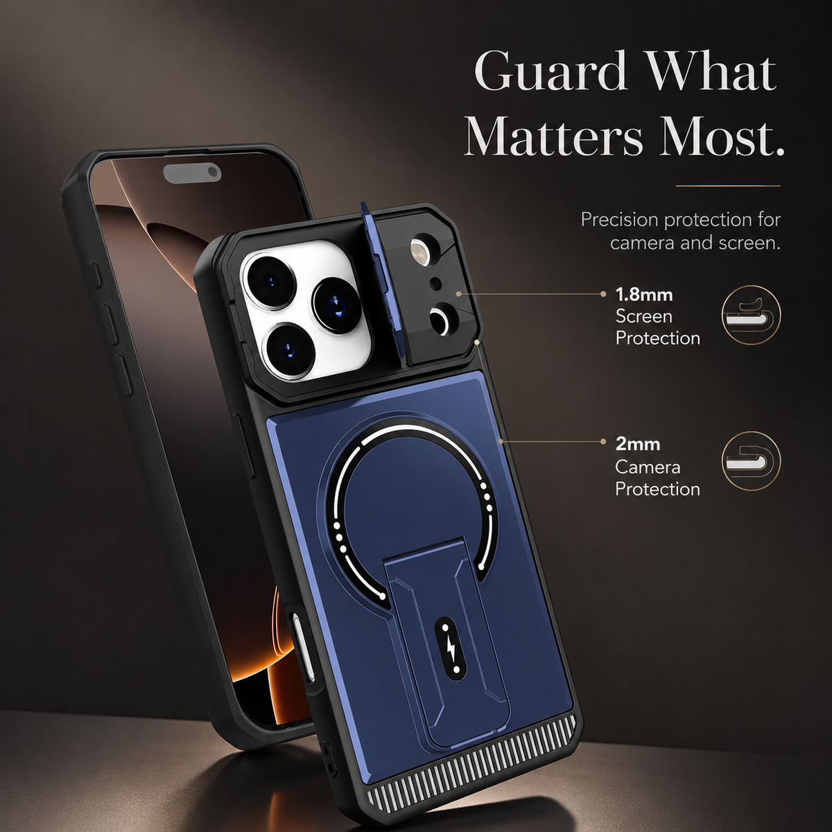 Premium iPhone Case Magnetic Carbon Fiber Leather Kickstand Camera Lens Protector Stand Holder Shockproof Slim Protective Cover
