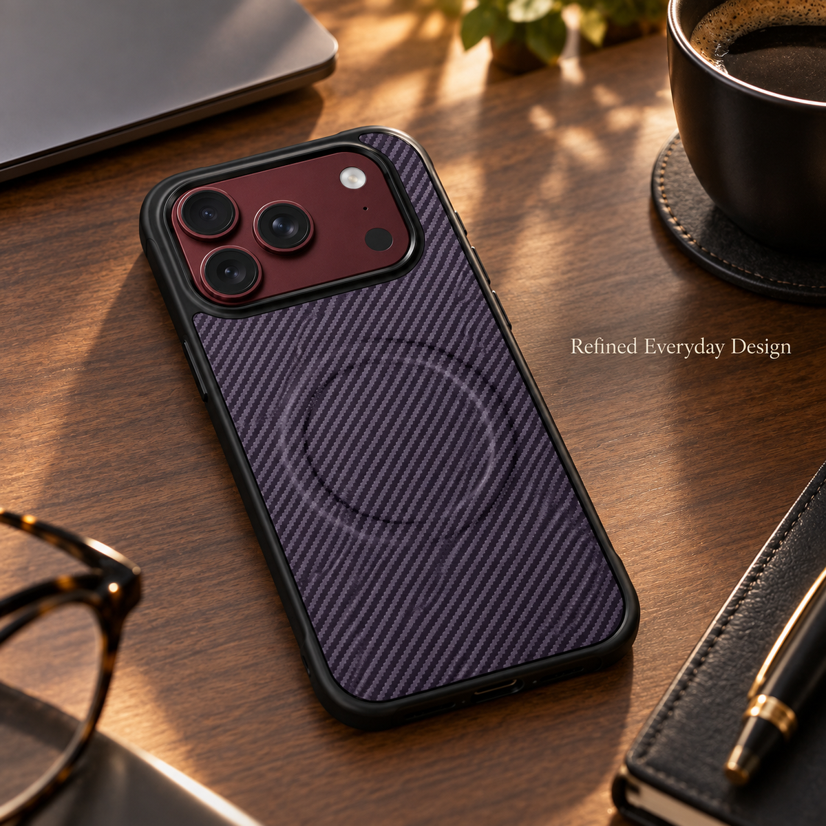 Premium iPhone Case Magnetic Carbon Fiber Texture Soft TPU Foldable Shockproof Anti Knock Wireless Charging Slim Protective Back Cover Case Design