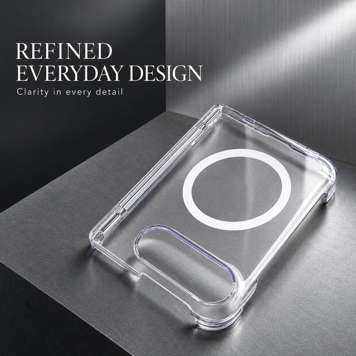 Premium iPhone Case Magnetic Crystal Clear Acrylic Foldable Shockproof Anti Scratch Non Slip Wireless Charging Minimalist Protective Cover Case