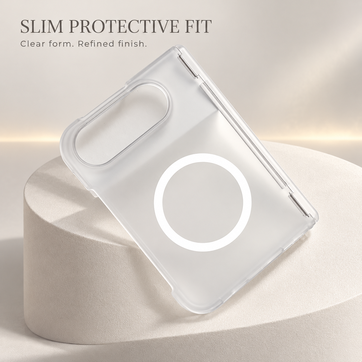 Premium iPhone Case Magnetic Crystal Clear Acrylic Foldable Shockproof Anti Scratch Non Slip Wireless Charging Minimalist Protective Cover Case