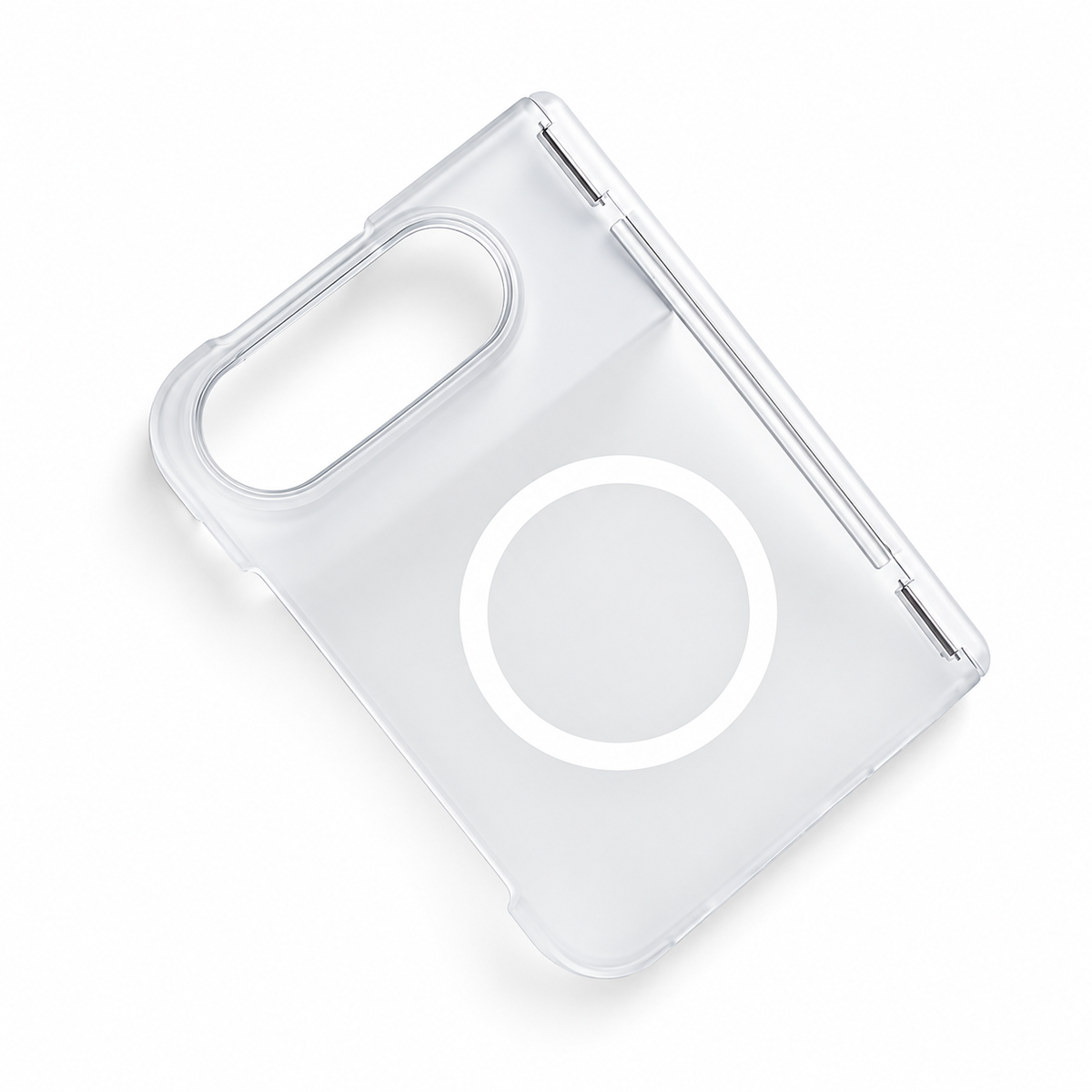 Premium iPhone Case Magnetic Crystal Clear Acrylic Foldable Shockproof Anti Scratch Non Slip Wireless Charging Minimalist Protective Cover Case