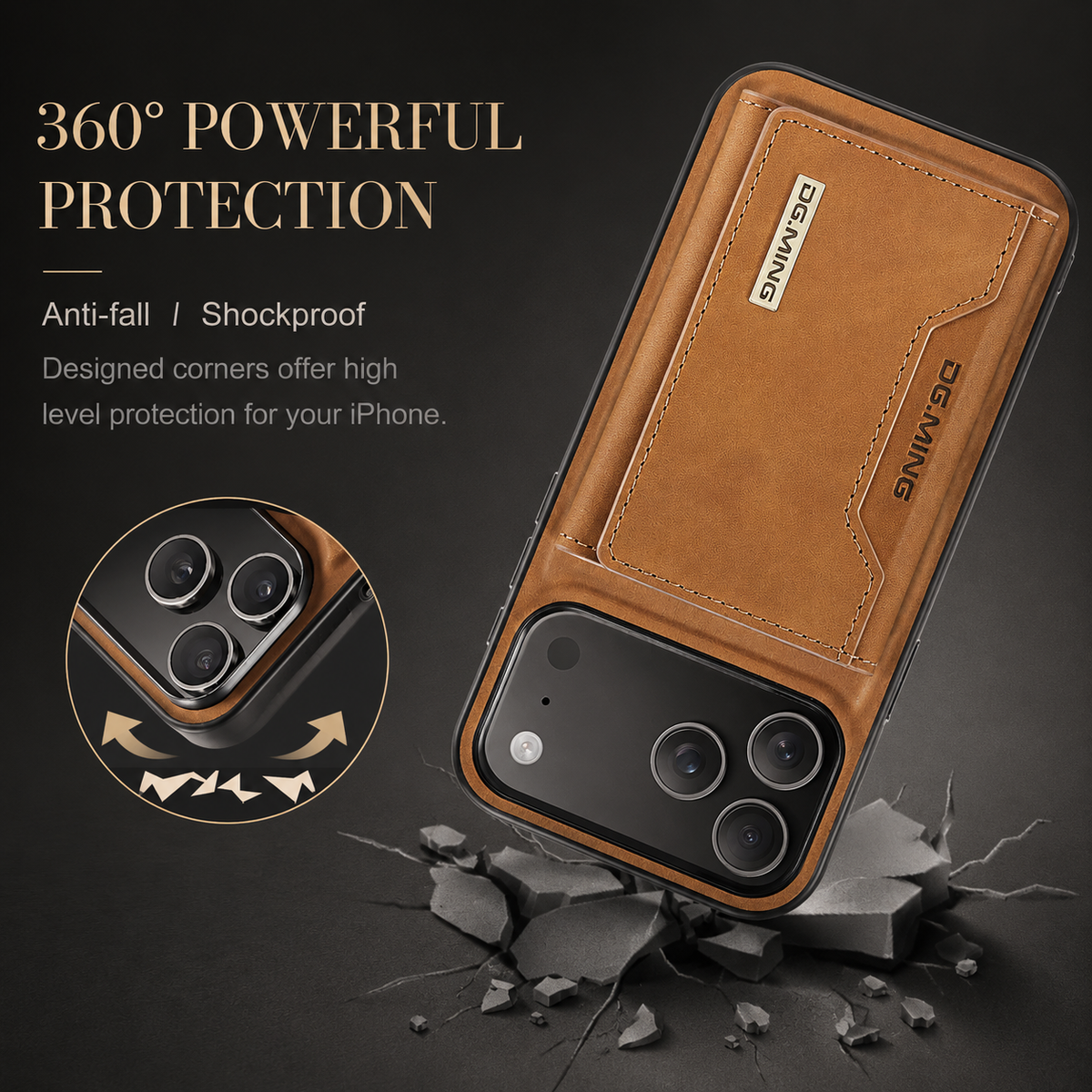Premium iPhone Case Magnetic Leather Wallet Card Holder Money Pocket Kickstand Shockproof Protective Cover Anti Fingerprint Non Slip Slim Secure Storage