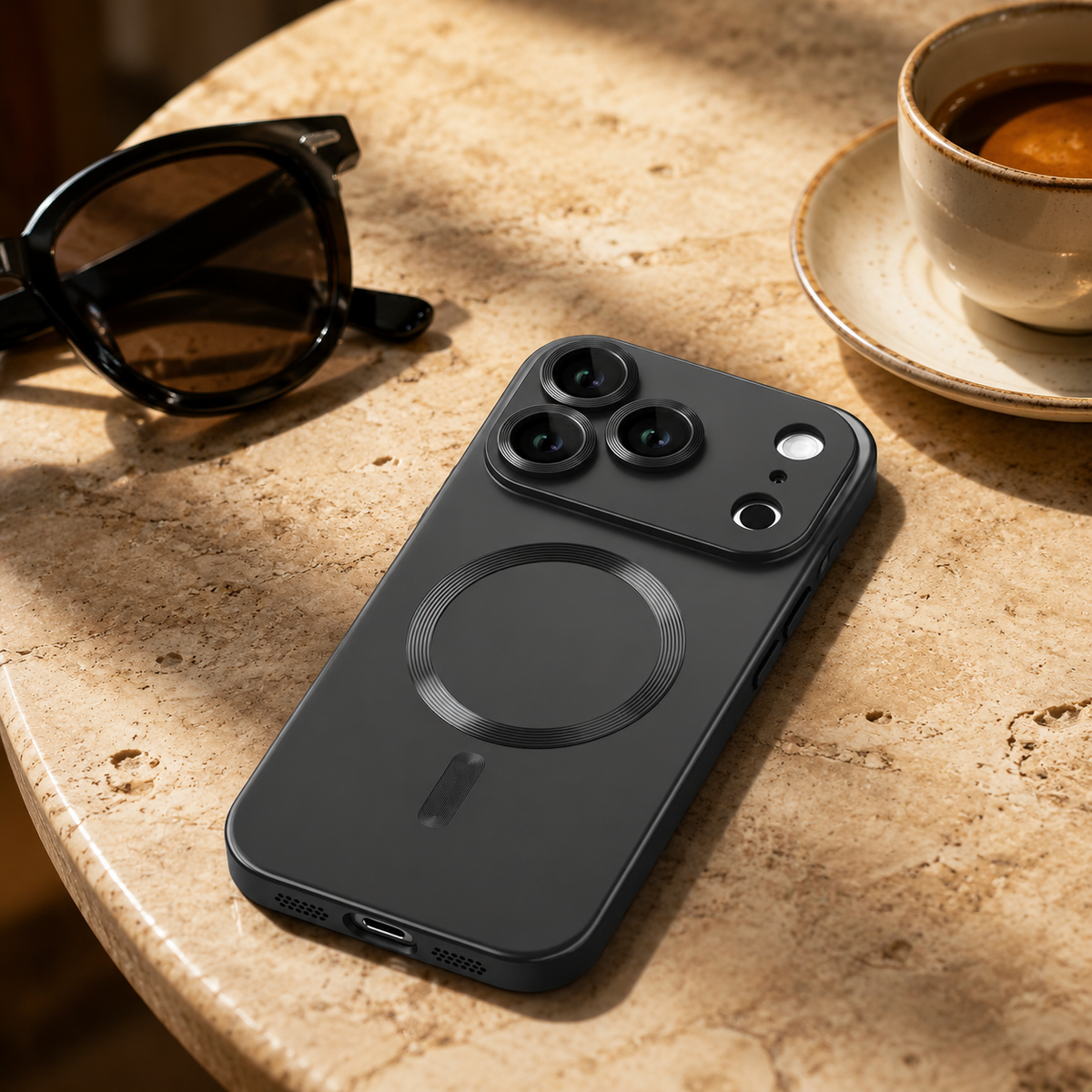 Premium iPhone Case Magnetic Matte Metallic TPU Shockproof Drop Protection Camera Lens Protector Anti Scratch Soft Bumper Protective Cover Case