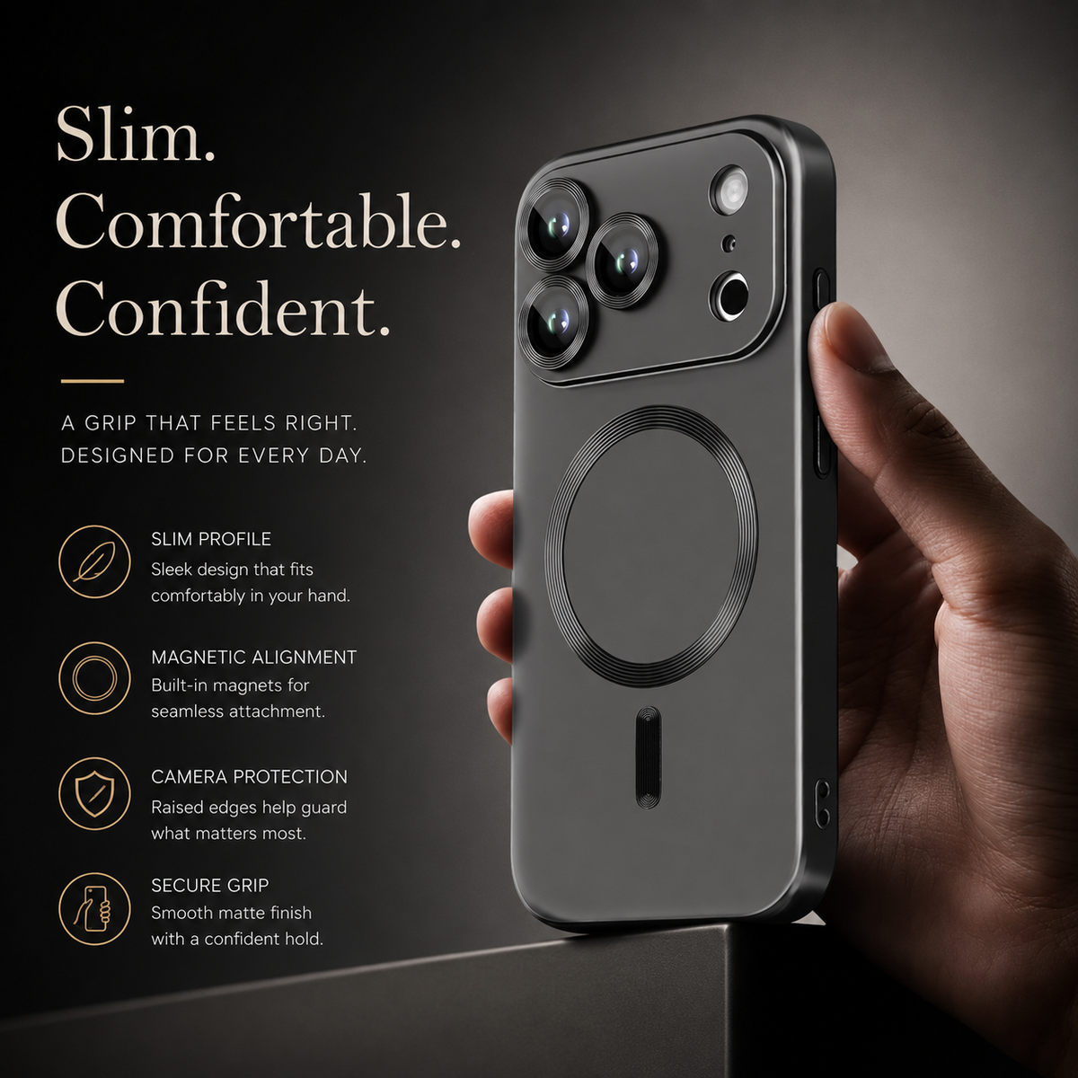 Premium iPhone Case Magnetic Matte Metallic TPU Shockproof Drop Protection Camera Lens Protector Anti Scratch Soft Bumper Protective Cover Case