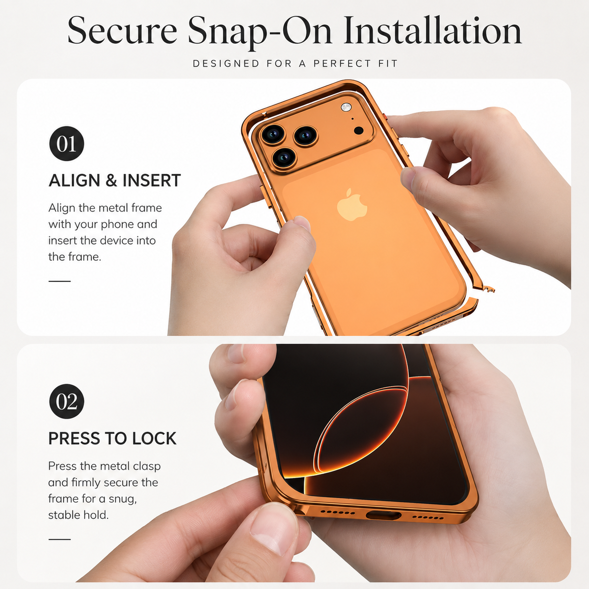 Premium iPhone Case Magnetic Metal Frame Detachable Camera Protector Shockproof Ultra Thin TPU Bumper Anti Scratch Non Slip Lightweight Protective Cover