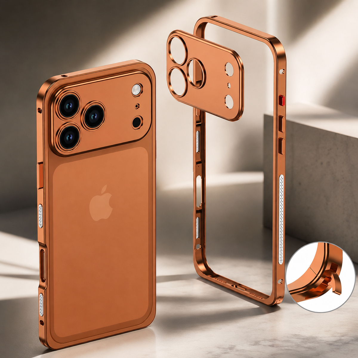 Premium iPhone Case Magnetic Metal Frame Detachable Camera Protector Shockproof Ultra Thin TPU Bumper Anti Scratch Non Slip Lightweight Protective Cover