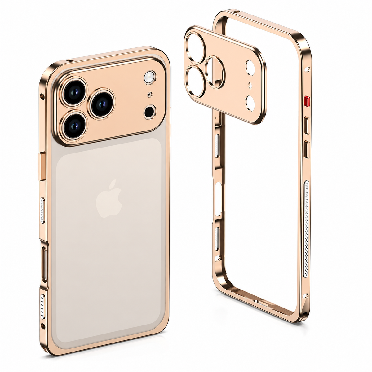 Premium iPhone Case Magnetic Metal Frame Detachable Camera Protector Shockproof Ultra Thin TPU Bumper Anti Scratch Non Slip Lightweight Protective Cover