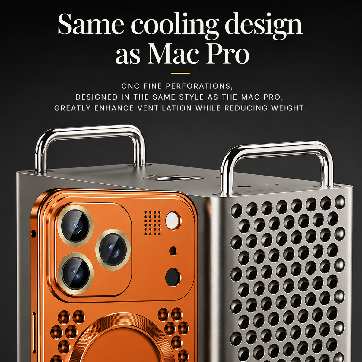 Premium iPhone Case Magnetic Protective Cover Aluminum Alloy Frame Heat Dissipation Metal Design Shockproof Anti Fall Camera Lens Guard Slim Structure