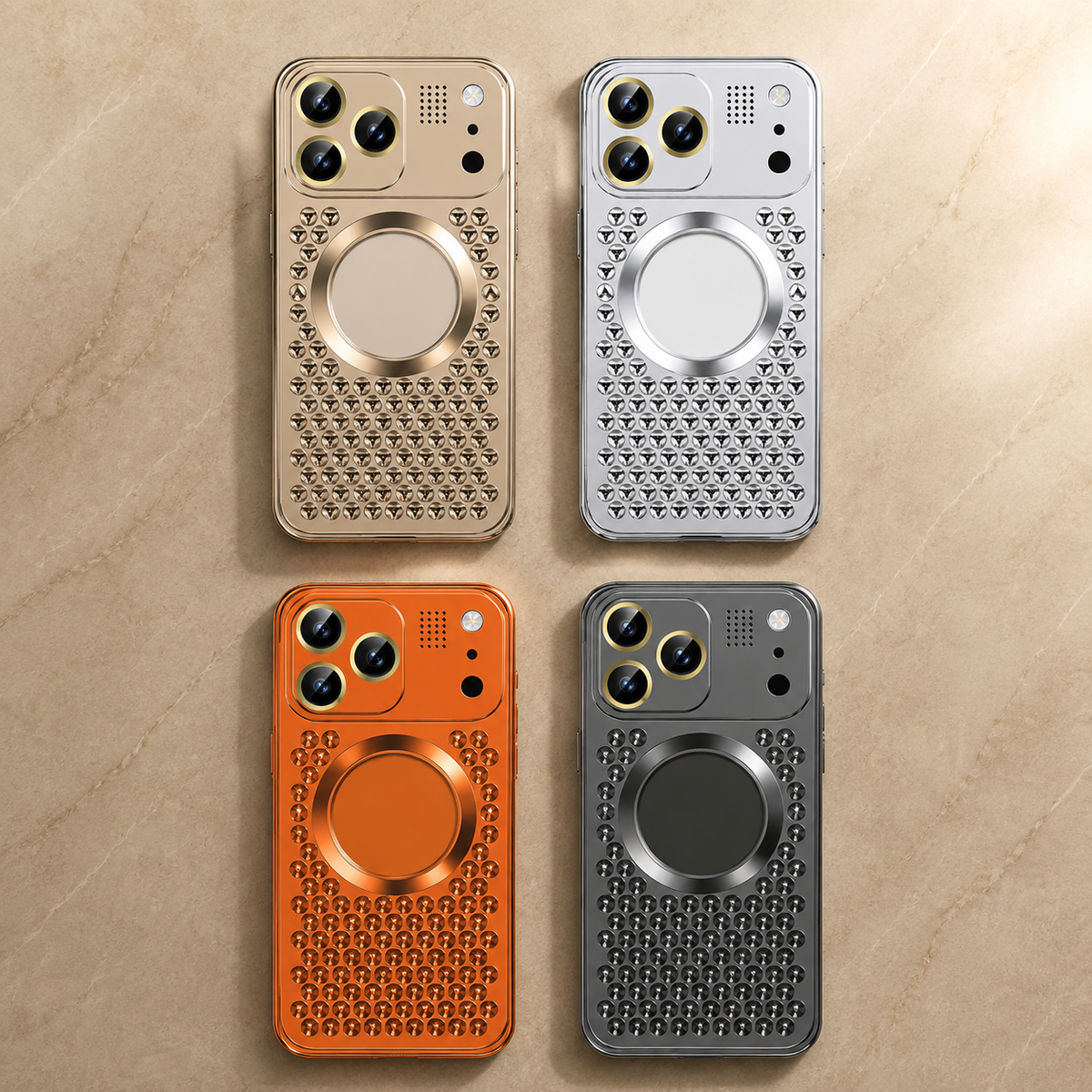 Premium iPhone Case Magnetic Protective Cover Aluminum Alloy Frame Heat Dissipation Metal Design Shockproof Anti Fall Camera Lens Guard Slim Structure