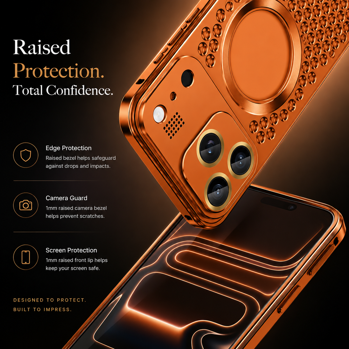Premium iPhone Case Magnetic Protective Cover Aluminum Alloy Frame Heat Dissipation Metal Design Shockproof Anti Fall Camera Lens Guard Slim Structure