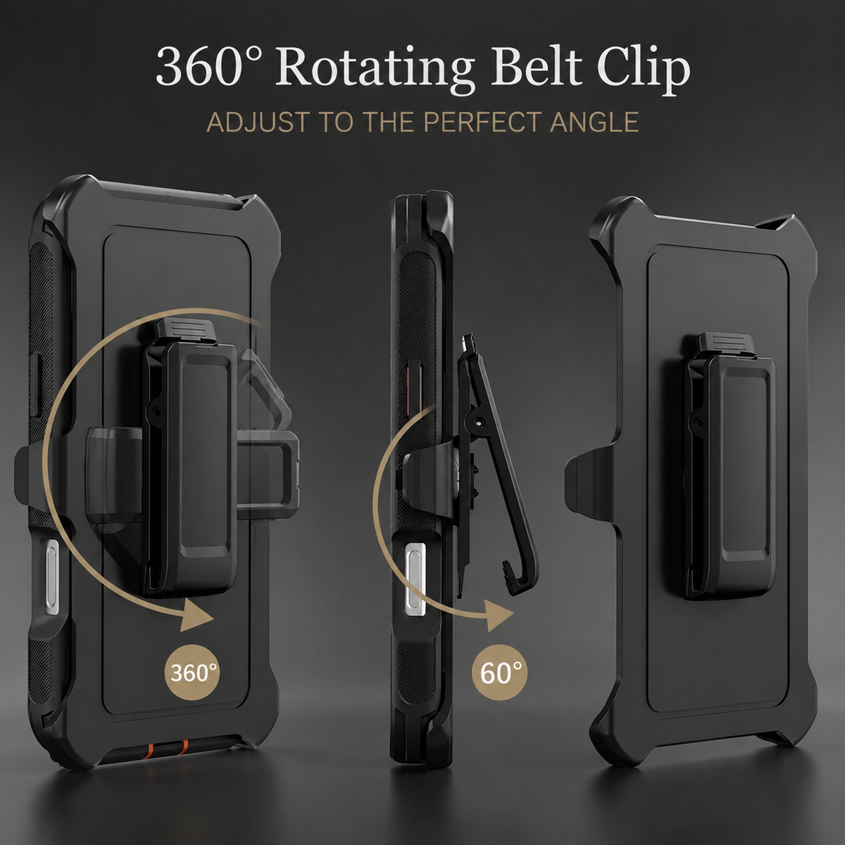 Premium iPhone Case Magnetic Protective Cover Rugged Defender Shockproof Armor Dual Layer Belt Clip Holder Full Port Protection Anti Slip Grip Heavy Duty Design