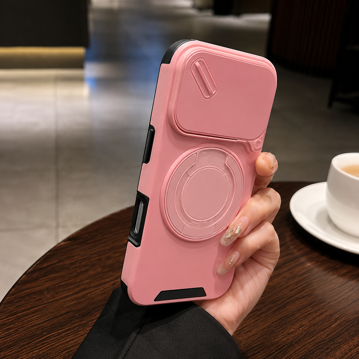 Premium iPhone Case Magnetic Rugged Armor Shockproof Protective Cover Ring Kickstand Camera Lens Protection PC TPU Metal Anti Slip Reinforced Full Coverage