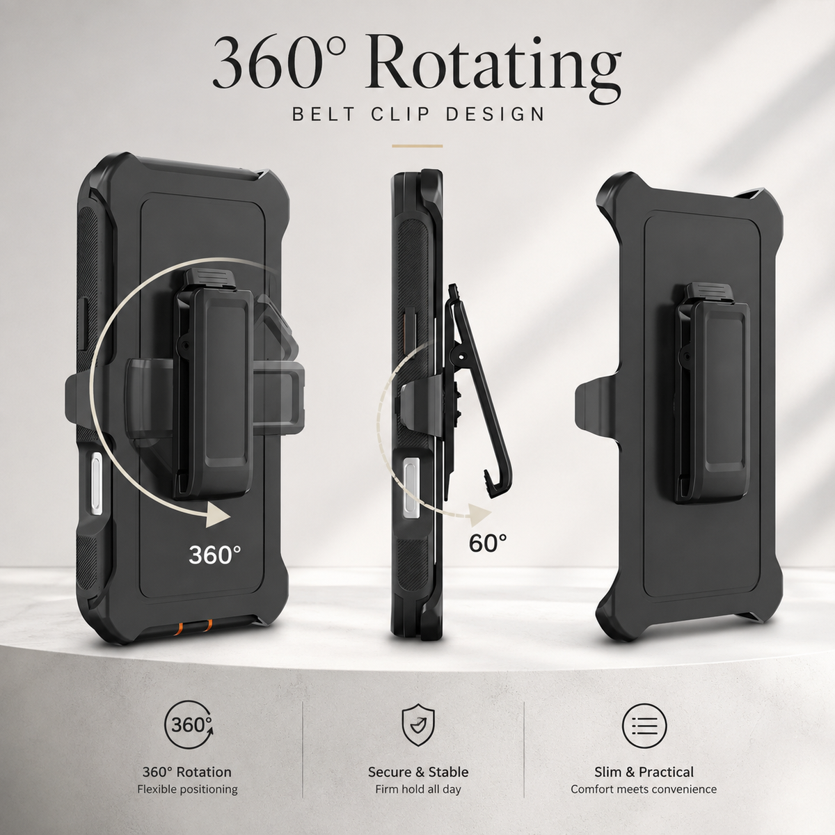 Premium iPhone Case Magnetic Rugged Defender Shockproof Protective Cover Belt Clip Holster PC TPU Anti Slip Reinforced Corners Port Protection Heavy Duty