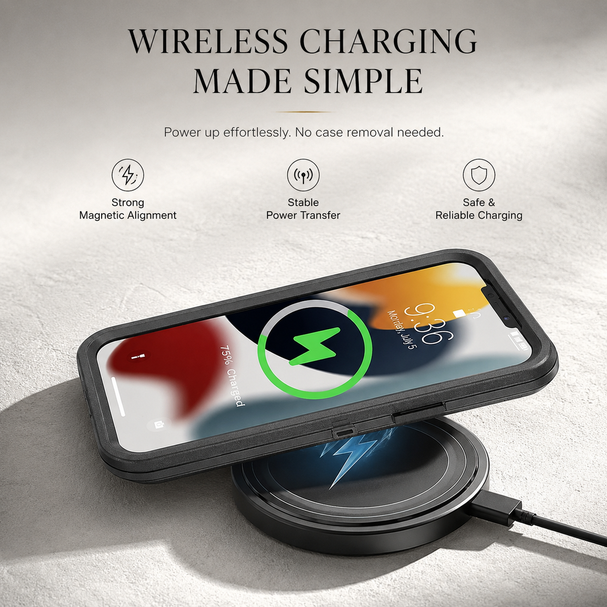Premium iPhone Case Magnetic Rugged Defender Shockproof Protective Cover Belt Clip Holster PC TPU Anti Slip Reinforced Corners Port Protection Heavy Duty