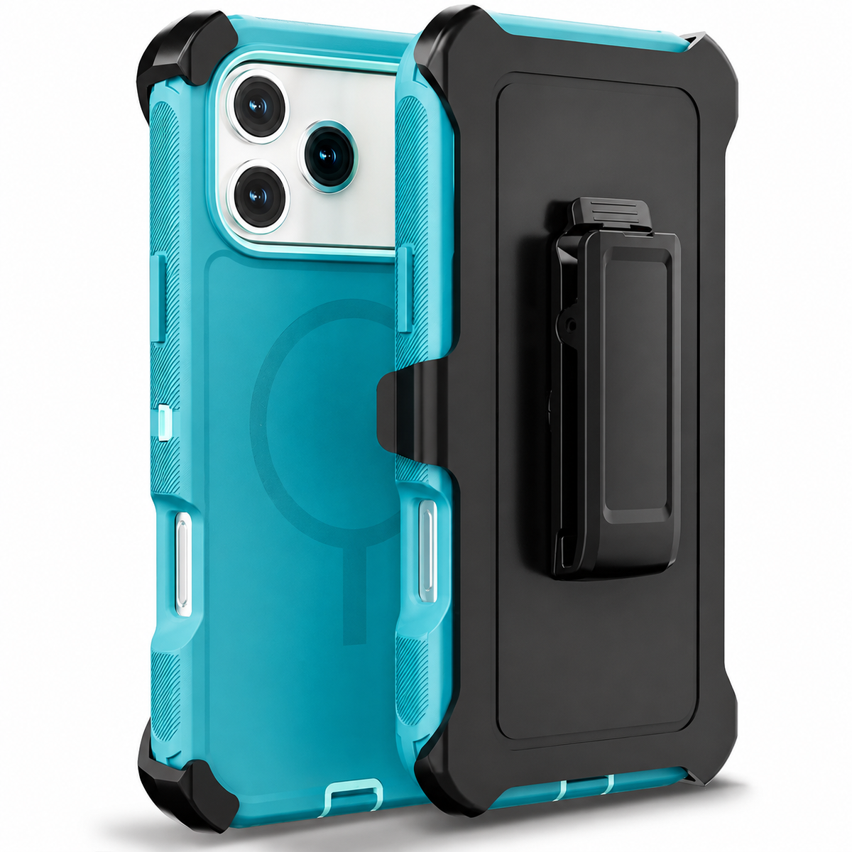 Premium iPhone Case Magnetic Rugged Defender Shockproof Protective Cover Belt Clip Holster PC TPU Anti Slip Reinforced Corners Port Protection Heavy Duty