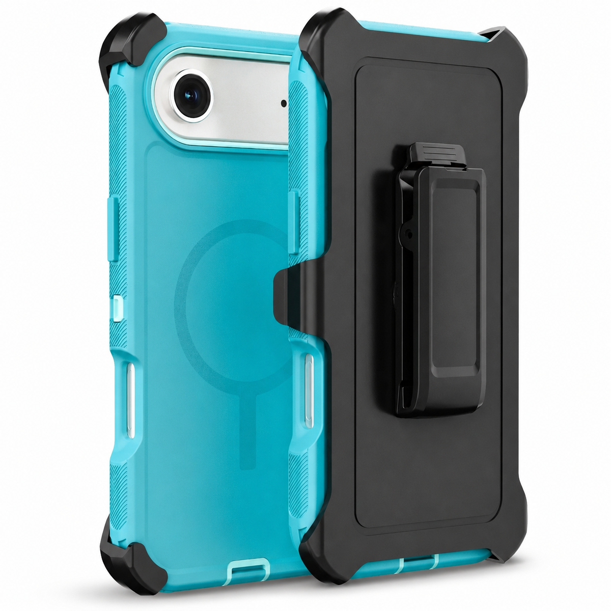 Premium iPhone Case Magnetic Rugged Defender Shockproof Protective Cover Belt Clip Holster PC TPU Anti Slip Reinforced Corners Port Protection Heavy Duty