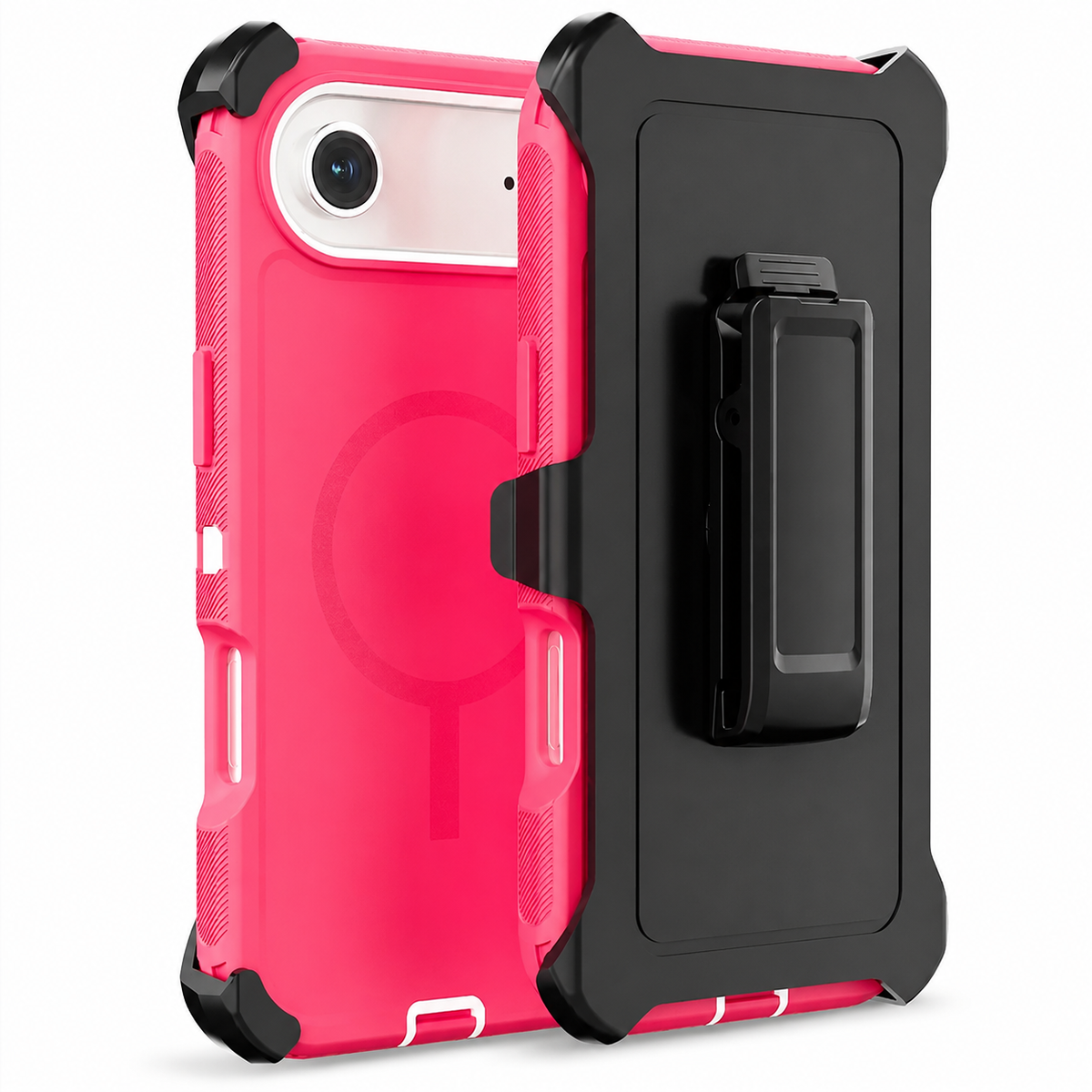 Premium iPhone Case Magnetic Rugged Defender Shockproof Protective Cover Belt Clip Holster PC TPU Anti Slip Reinforced Corners Port Protection Heavy Duty