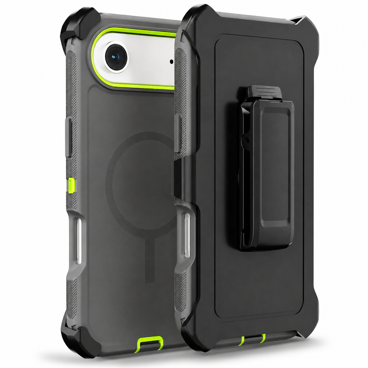 Premium iPhone Case Magnetic Rugged Defender Shockproof Protective Cover Belt Clip Holster PC TPU Anti Slip Reinforced Corners Port Protection Heavy Duty